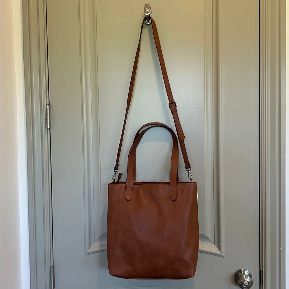 FRYE AND CO. Multicolor Striped Leather Tote - Brown, White, Pink, Blue - Picture 5 of 11